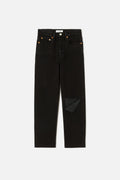 Jean 70S Stove Pipe - Noir With Rip