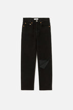 Jean 70S Stove Pipe - Noir With Rip