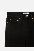 Jean 70S Stove Pipe - Noir With Rip