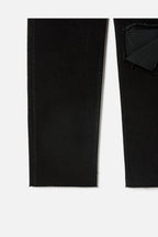 Jean 70S Stove Pipe - Noir With Rip