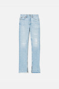 Jean 70S High Rise Skinny Boot - Mended Aquamarine