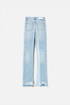Jean 70S High Rise Skinny Boot - Mended Aquamarine
