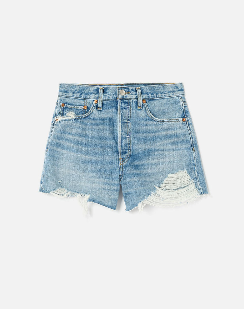 Short 90S Low Slung - Aged Indigo Destroy