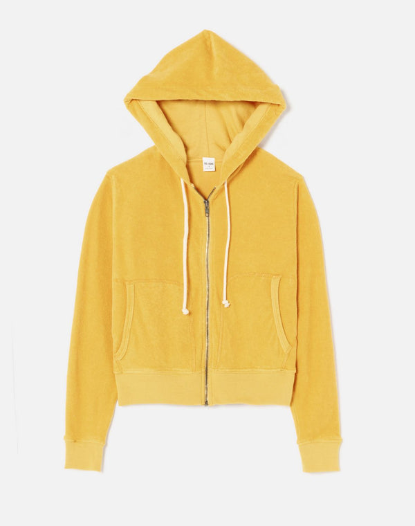 Sweat 90S Zip Up Terry Hoodie - Marigold