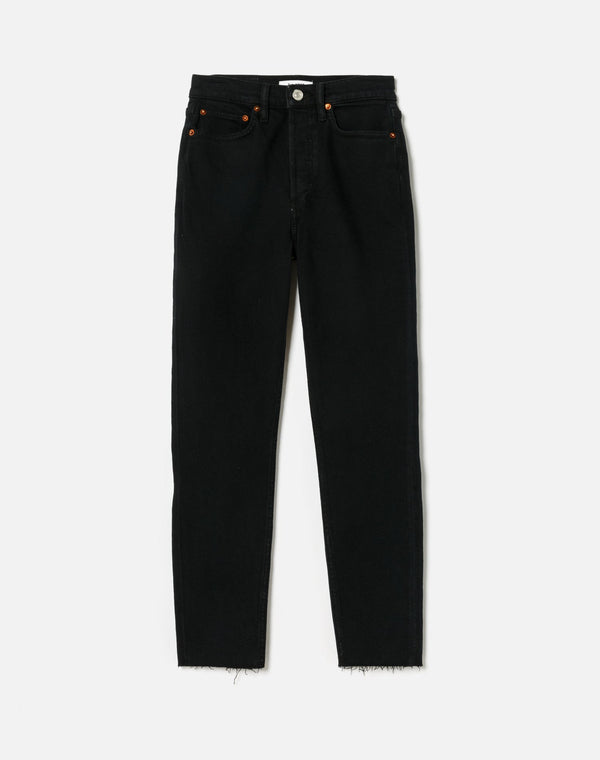 Jean 90S High Rise Ankle Crop - Jet Blue Black