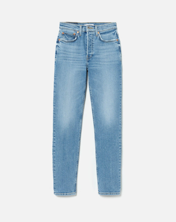 Jean 90S High Rise Ankle Crop - Light Stone