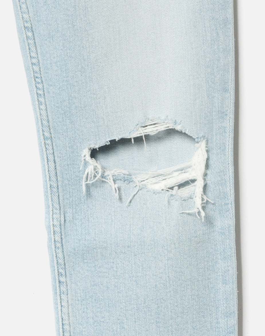 Jean 90S High Rise Ankle Crop - Destroyed Icy Blue
