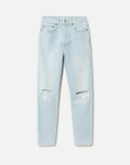 Jean 90S High Rise Ankle Crop - Destroyed Icy Blue