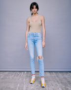 Jean 90S High Rise Ankle Crop - Worn Bright Blue