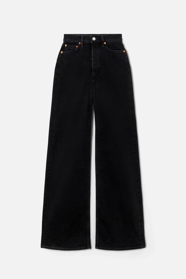 Jean 70S Ultra High Rise Wide Leg - Black Stone