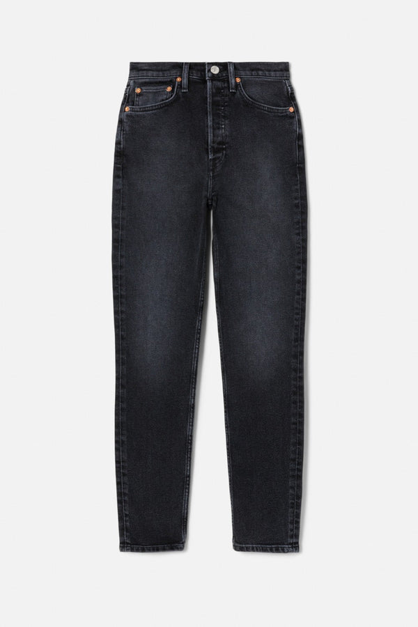Jean 90S High Rise Ankle Crop - Washed Noir