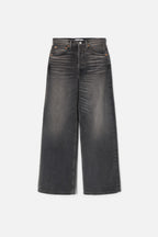 Jean High Rise Wide Leg Crop - Nero