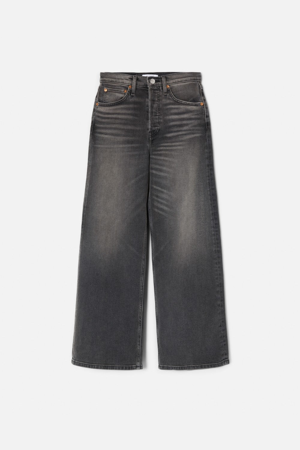 Jean High Rise Wide Leg Crop - Nero