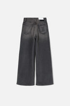 Jean High Rise Wide Leg Crop - Nero