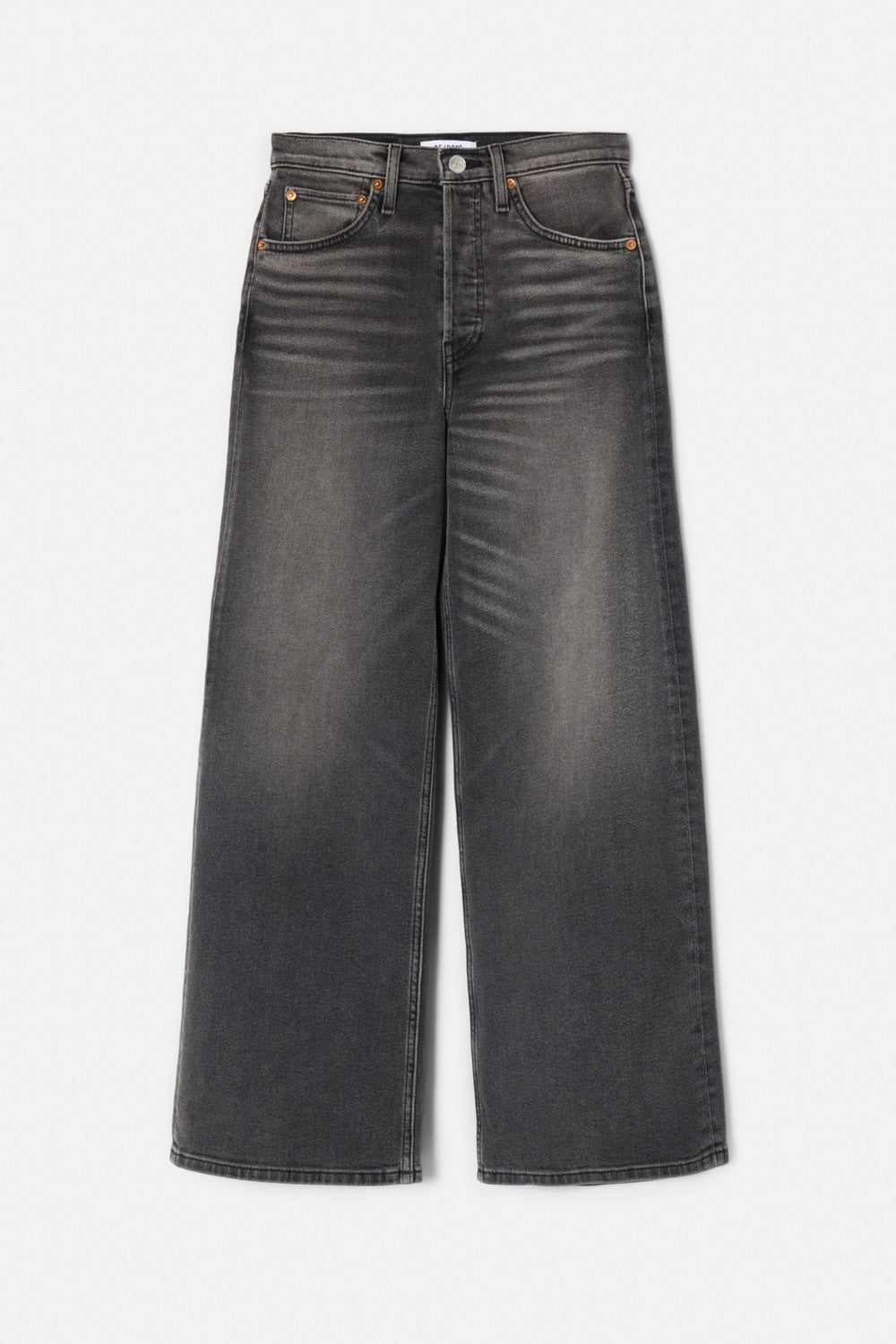 Jean High Rise Wide Leg Crop - Nero