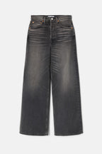 Jean High Rise Wide Leg Crop - Nero