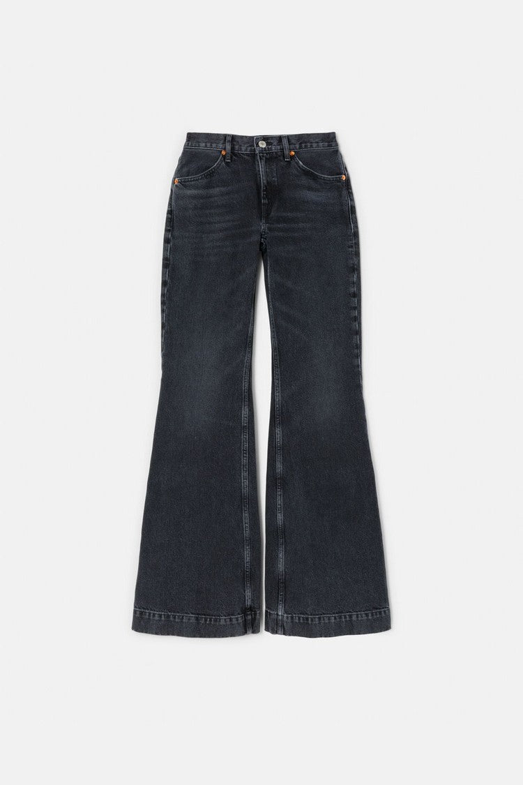 Jean 70S Low Rise Bell Bottom - Broken Black