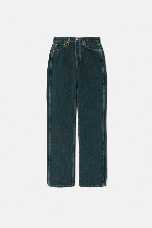 Jean 90S High Rise Loose - Evergreen Dipped