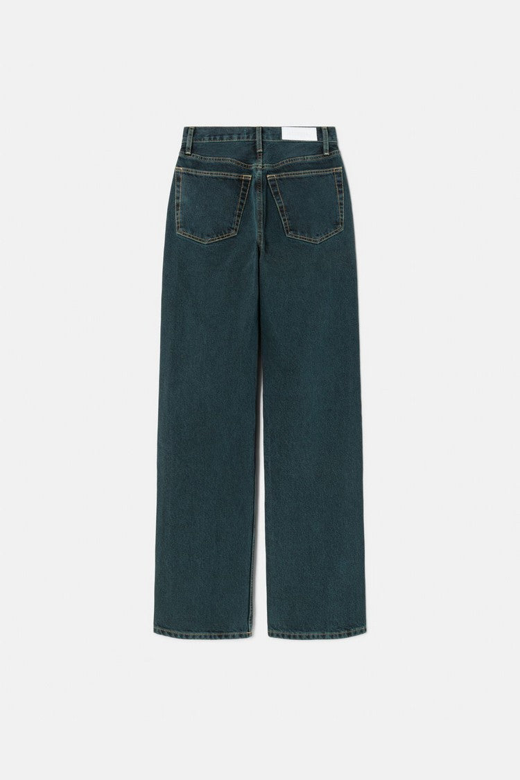 Jean 90S High Rise Loose - Evergreen Dipped