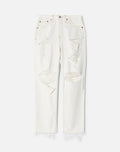 Jean 70S Stove Pipe - Ripped Vintage White