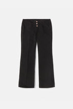 Jean Button Front Crop Boot - Black
