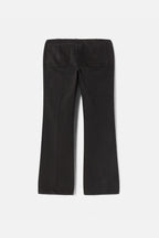 Jean Button Front Crop Boot - Black