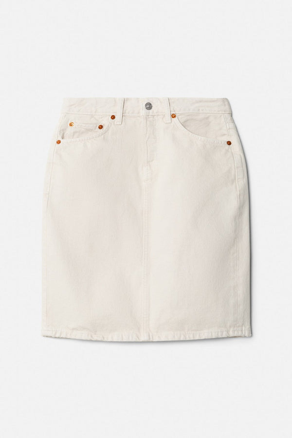 Jupe Mid Rise Pencil - Vintage White