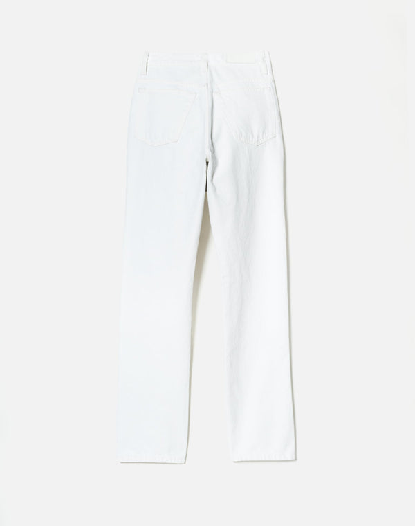 Jean 70S Straight - White With Rips