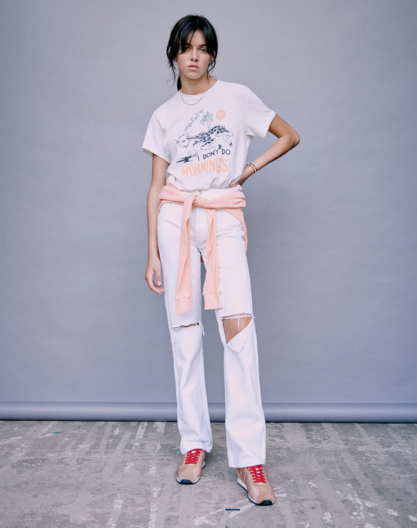 Jean 90S High Rise Loose - White With Rips