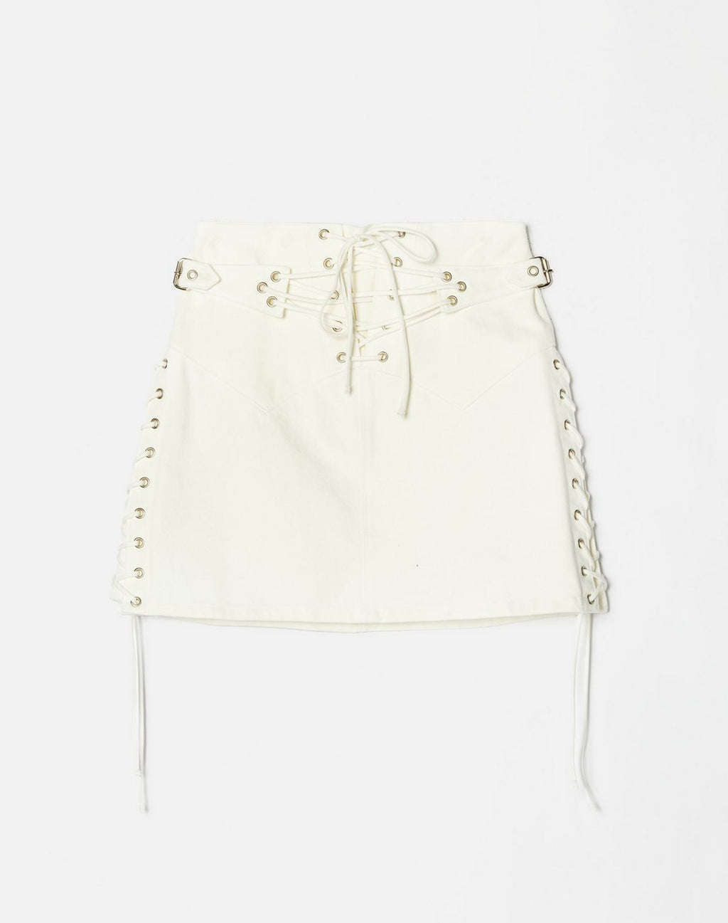 Jupe 70S Lace Up - Vintage White