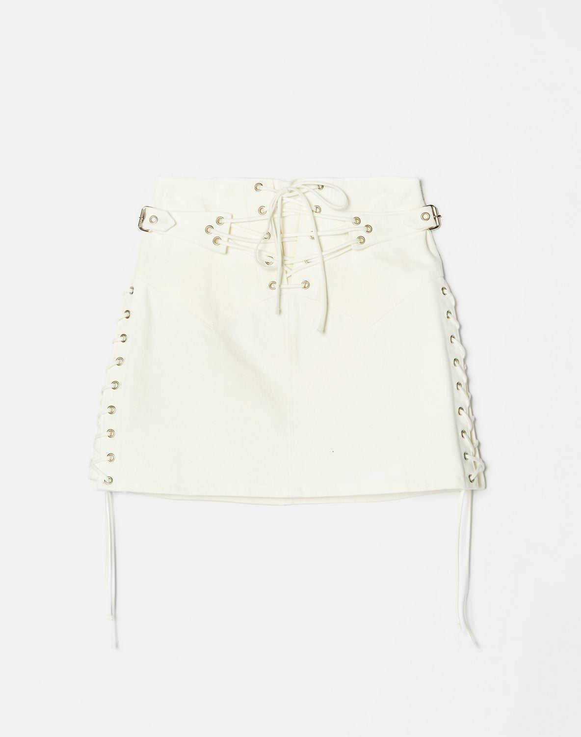 Jupe 70S Lace Up - Vintage White