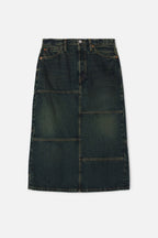 Jupe Mid Rise Seamed - Lagoon