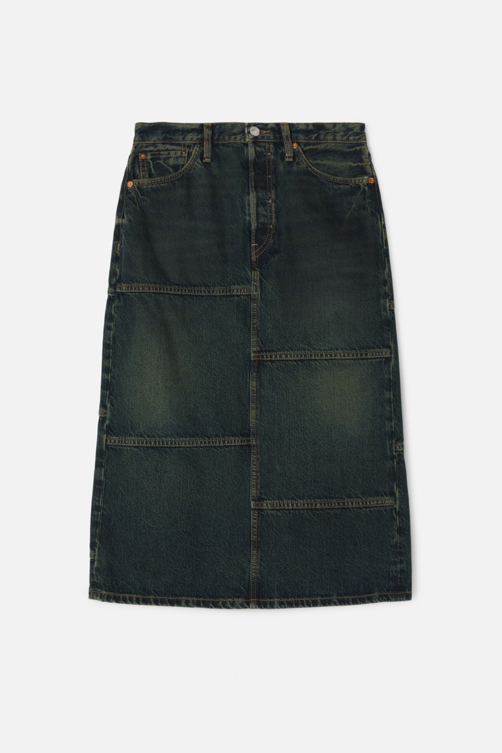 Jupe Mid Rise Seamed - Lagoon