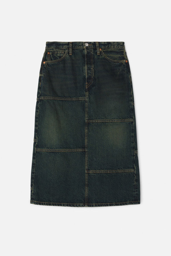 Jupe Mid Rise Seamed - Lagoon