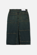 Jupe Mid Rise Seamed - Lagoon