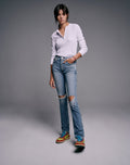 Jean 80S Slim Straight - Brisk Blue With Rips