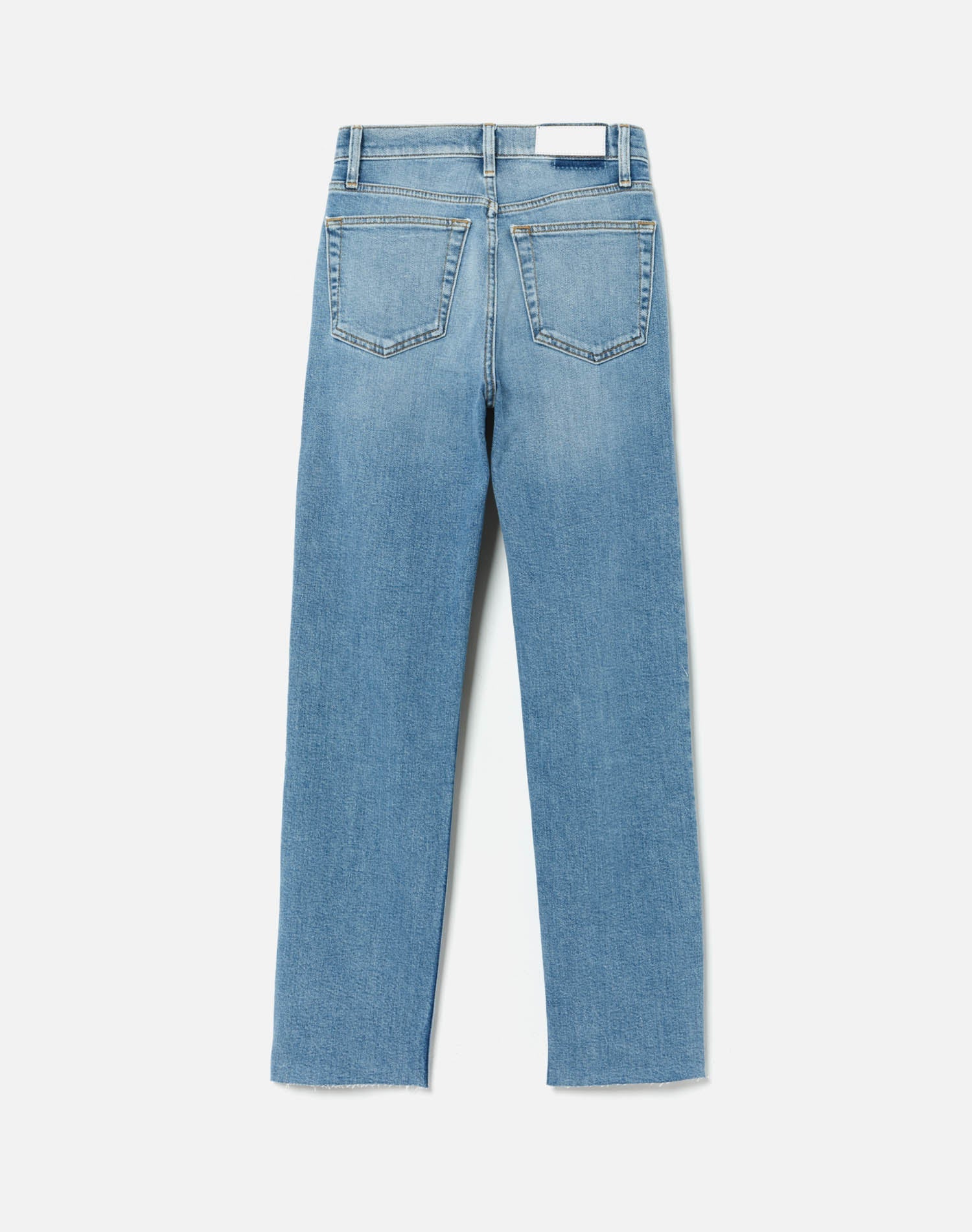 Jean 70S High Rise Stove Pipe - Brisk Blue With Rips