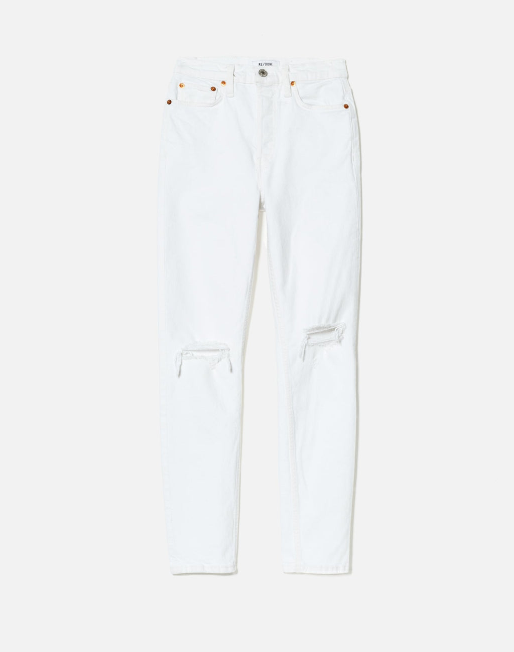 Jean 90S High Rise Ankle Crop - White Destroyed