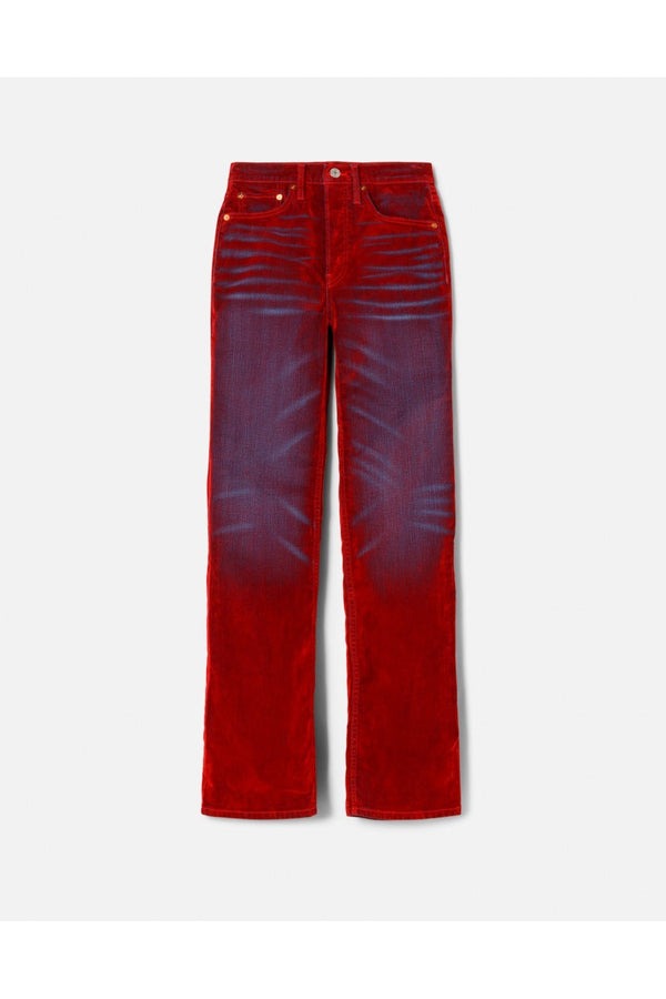 Jean 70S Bootcut - Distressed Red Flock