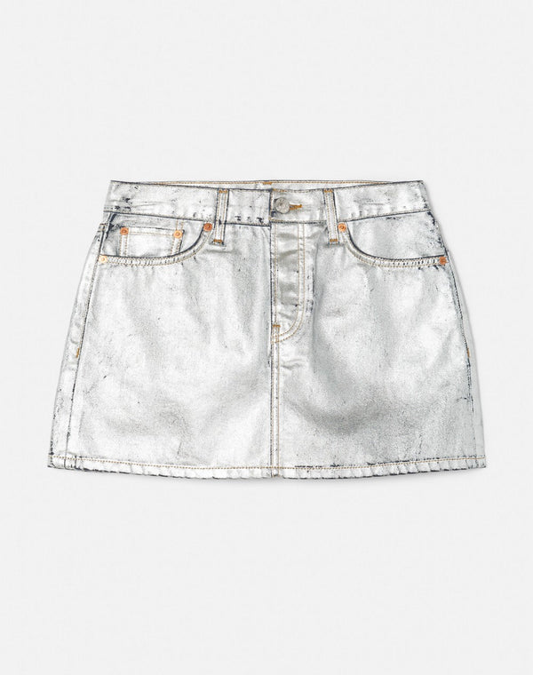Jupe Mid Rise Mini - Aluminum