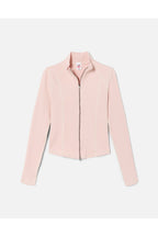 Top Zip Front Long Sleeve - Peony With Beige