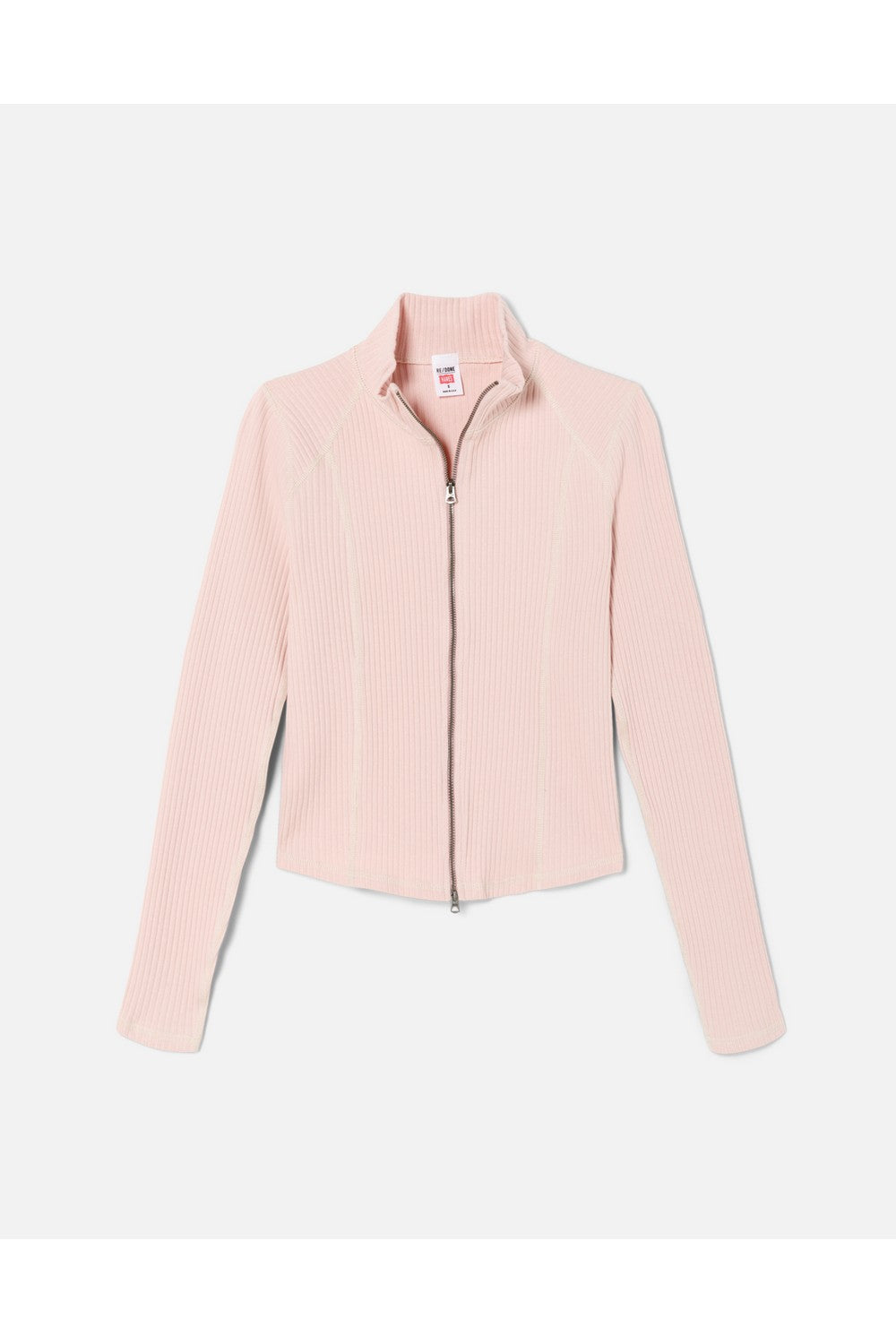 Top Zip Front Long Sleeve - Peony With Beige