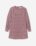 Robe 70S Babydoll Mini - Plum Stamp