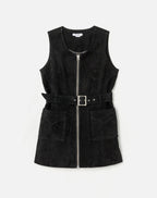 Robe 60S Suede Belted Mini - Black