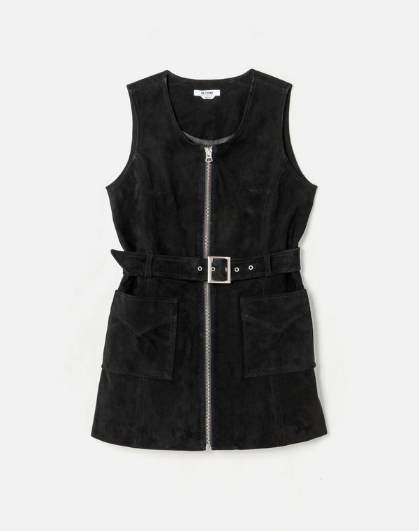 Robe 60S Suede Belted Mini - Black
