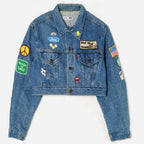 Veste Levis Oversized Crop - Indigo With Patches