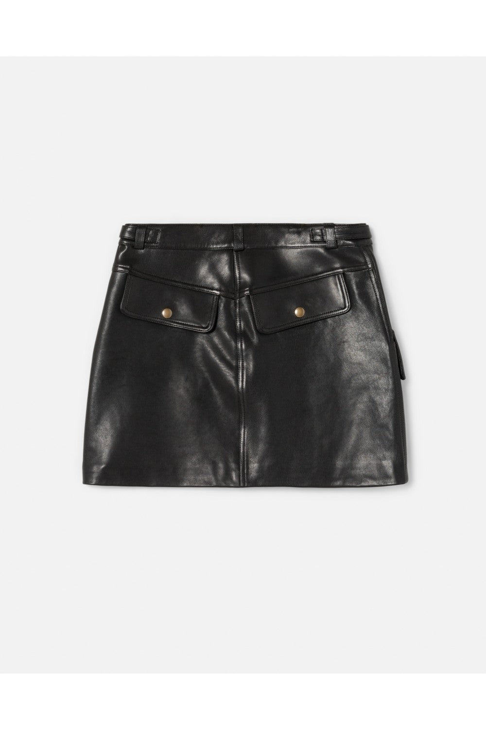 Jupe Racer Leather Mini - Black Leather
