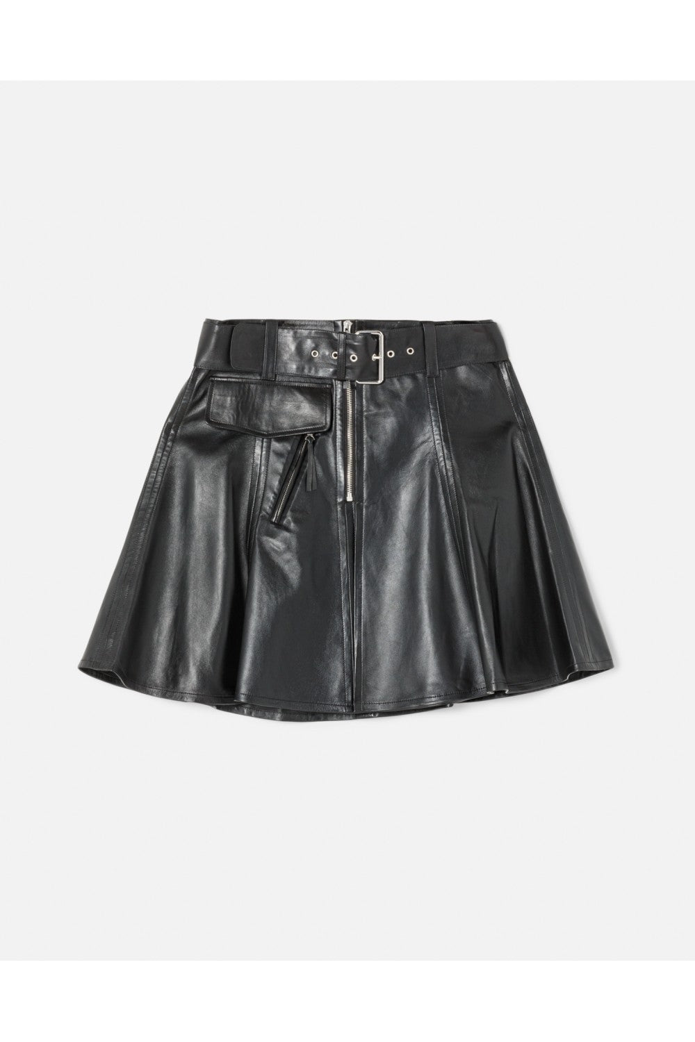 Jupe Leather Moto - Black Leather