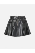 Jupe Leather Moto - Black Leather