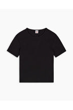 T-Shirt 90S Ribbed Cap Sleeve - Black